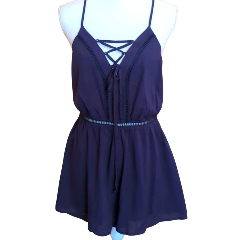 Blue Rain Navy Romper Size M